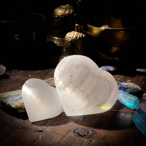 Selenite Hearts large and small group shot