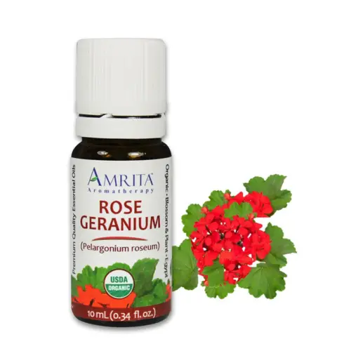THEOMSHOPPE CSB Geranium Rose Essential Oil – Certified Organic – Grade A Therapeutic – 10 ml