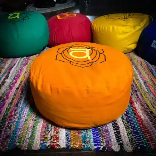 THEOMSHOPPE CSB Zafu Round Meditation Pillow – Orange Chakra